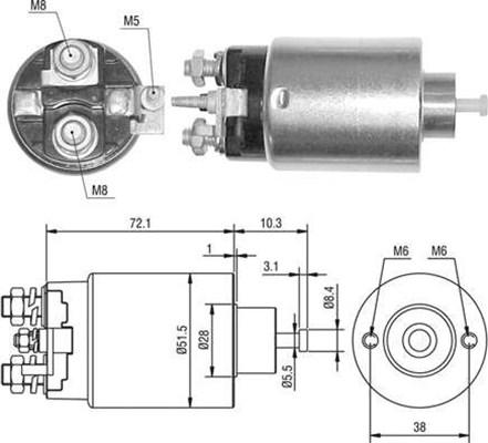 Magneti Marelli 940113050396 - Тягове реле, стартер autozip.com.ua