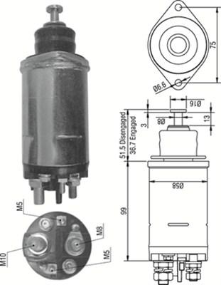 Magneti Marelli 940113050300 - Тягове реле, стартер autozip.com.ua