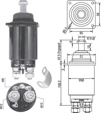 Magneti Marelli 940113050311 - Тягове реле, стартер autozip.com.ua