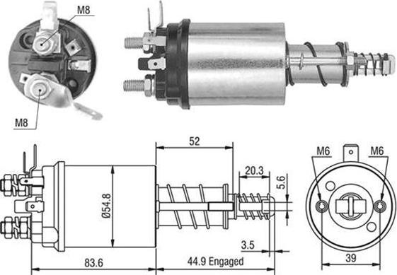 Magneti Marelli 940113050387 - Тягове реле, стартер autozip.com.ua