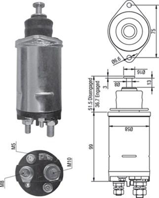 Magneti Marelli 940113050296 - Тягове реле, стартер autozip.com.ua