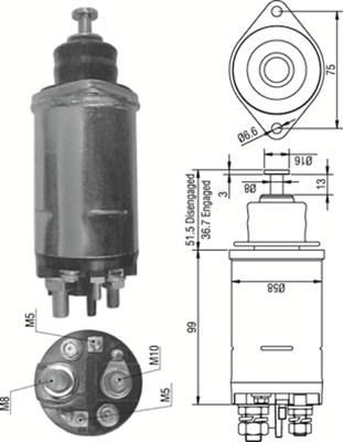 Magneti Marelli 940113050298 - Тягове реле, стартер autozip.com.ua