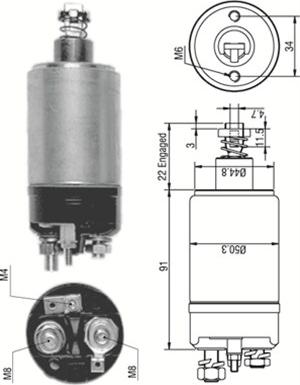 Magneti Marelli 940113050249 - Тягове реле, стартер autozip.com.ua