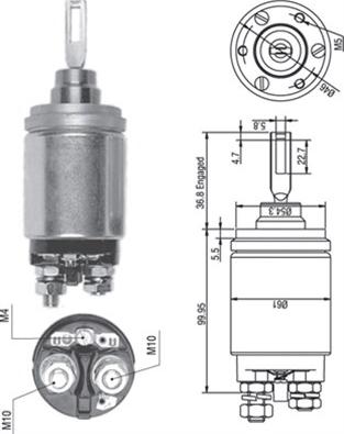 Magneti Marelli 940113050259 - Тягове реле, стартер autozip.com.ua