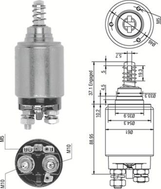 Magneti Marelli 940113050252 - Тягове реле, стартер autozip.com.ua