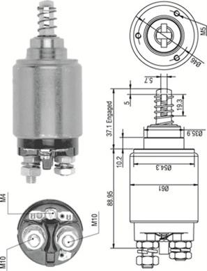 Magneti Marelli 940113050261 - Тягове реле, стартер autozip.com.ua