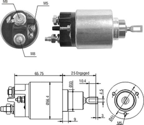 Magneti Marelli 940113050208 - Тягове реле, стартер autozip.com.ua
