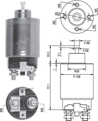 Magneti Marelli 940113050284 - Тягове реле, стартер autozip.com.ua