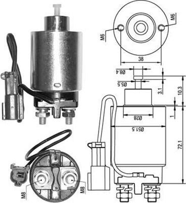 Magneti Marelli 940113050286 - Тягове реле, стартер autozip.com.ua