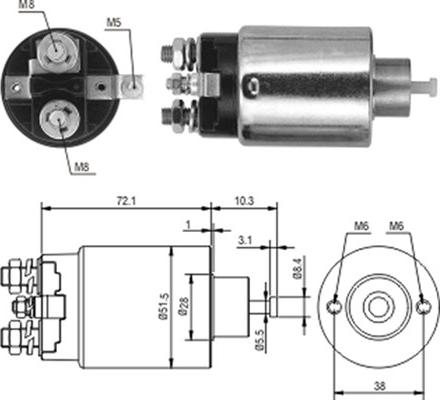 Magneti Marelli 940113050224 - Тягове реле, стартер autozip.com.ua