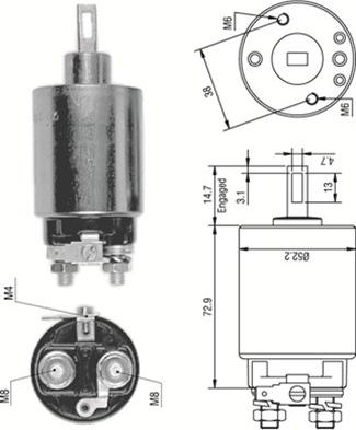 Magneti Marelli 940113050277 - Тягове реле, стартер autozip.com.ua