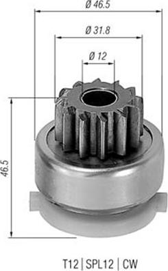 Magneti Marelli 940113020437 - Провідна шестерня, стартер autozip.com.ua