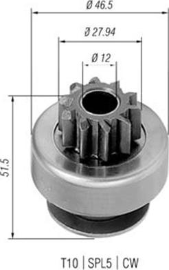 Magneti Marelli 940113020424 - Провідна шестерня, стартер autozip.com.ua