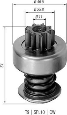 Magneti Marelli 940113020072 - Провідна шестерня, стартер autozip.com.ua