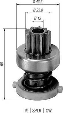 Magneti Marelli 940113020182 - Провідна шестерня, стартер autozip.com.ua