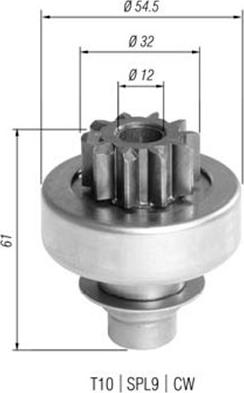 Magneti Marelli 940113020396 - Провідна шестерня, стартер autozip.com.ua