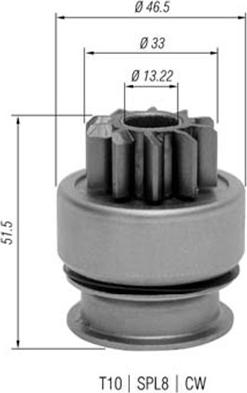 Magneti Marelli 940113020348 - Провідна шестерня, стартер autozip.com.ua