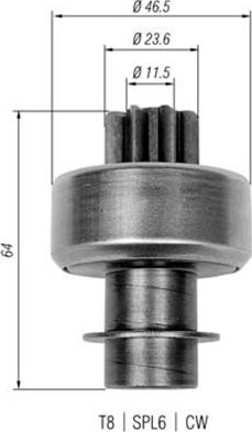 Magneti Marelli 940113020336 - Провідна шестерня, стартер autozip.com.ua