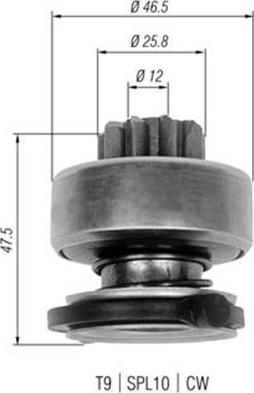 Magneti Marelli 940113020329 - Провідна шестерня, стартер autozip.com.ua