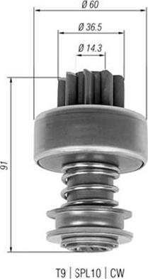 Magneti Marelli 940113020326 - Провідна шестерня, стартер autozip.com.ua