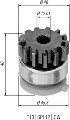 Magneti Marelli 940113020294 - Провідна шестерня, стартер autozip.com.ua