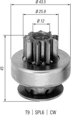 Magneti Marelli 940113020237 - Провідна шестерня, стартер autozip.com.ua