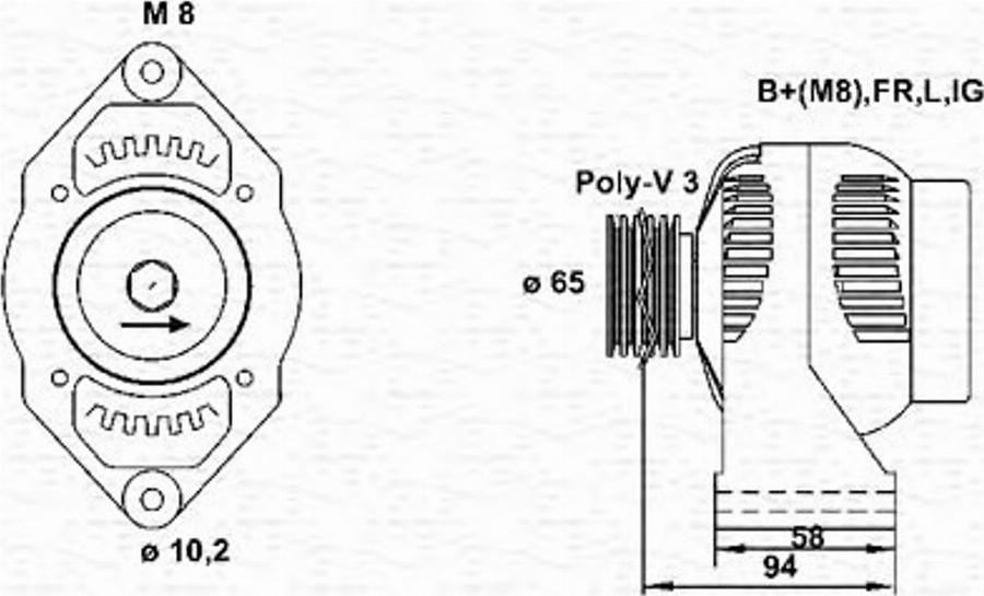 Magneti Marelli 943346103010 - Генератор autozip.com.ua