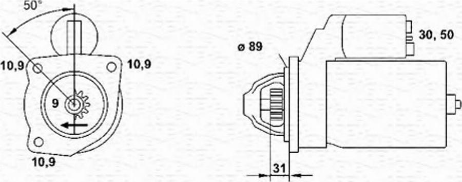 Magneti Marelli 9432 52205 010 - Стартер autozip.com.ua