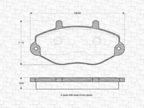 Magneti Marelli 430216170552 - Гальмівні колодки, дискові гальма autozip.com.ua