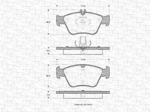 Magneti Marelli 430216170398 - Гальмівні колодки, дискові гальма autozip.com.ua