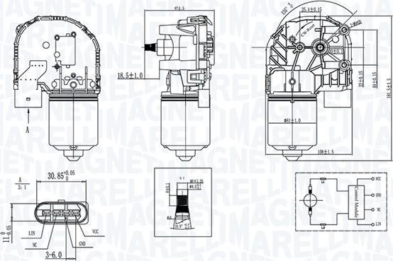 Magneti Marelli 064376200010 - Двигун склоочисника autozip.com.ua
