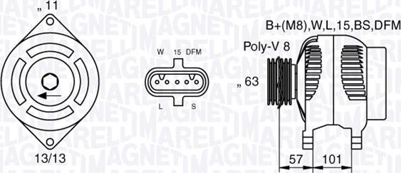 Magneti Marelli 063536550080 - Генератор autozip.com.ua