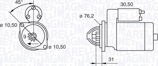 Magneti Marelli 063521150350 - Стартер autozip.com.ua