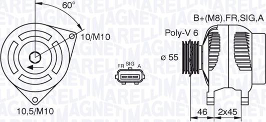 Magneti Marelli 063380002010 - Генератор autozip.com.ua