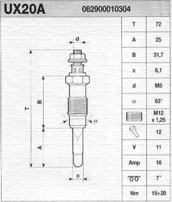 Magneti Marelli 062900010304 - Свічка розжарювання autozip.com.ua