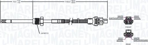 Magneti Marelli 172000195010 - Датчик, температура вихлопних газів autozip.com.ua