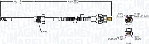 Magneti Marelli 172000185010 - Датчик, температура вихлопних газів autozip.com.ua