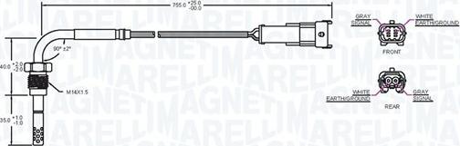 Magneti Marelli 172000207010 - Датчик, температура вихлопних газів autozip.com.ua