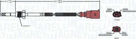 Magneti Marelli 172000229010 - Датчик, температура вихлопних газів autozip.com.ua