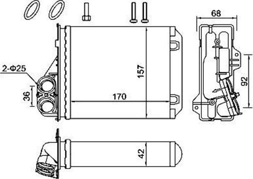 Magneti Marelli 359000391990 - Теплообмінник, опалення салону autozip.com.ua