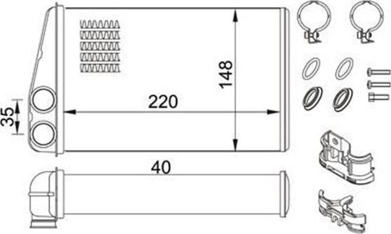 Magneti Marelli 359000391970 - Теплообмінник, опалення салону autozip.com.ua