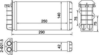 Magneti Marelli 359000300950 - Теплообмінник, опалення салону autozip.com.ua