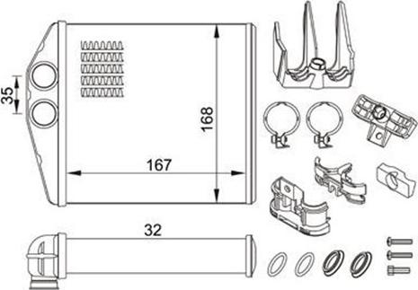 Magneti Marelli 359000300820 - Теплообмінник, опалення салону autozip.com.ua