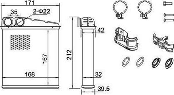 Magneti Marelli 359000302060 - Теплообмінник, опалення салону autozip.com.ua