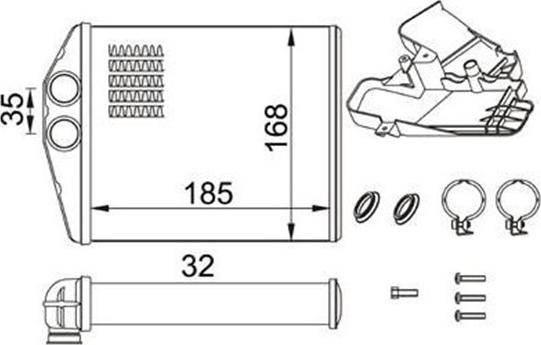 Magneti Marelli 359000302070 - Теплообмінник, опалення салону autozip.com.ua