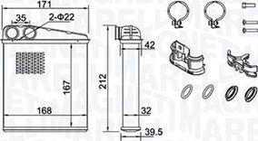 Magneti Marelli 350218440000 - Теплообмінник, опалення салону autozip.com.ua