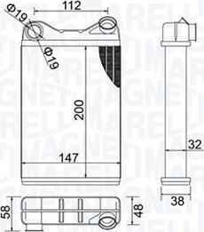 Magneti Marelli 350218456000 - Теплообмінник, опалення салону autozip.com.ua