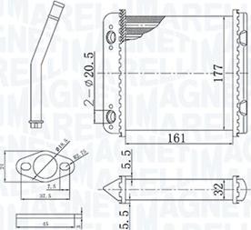 Magneti Marelli 350218408000 - Теплообмінник, опалення салону autozip.com.ua