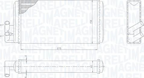 Magneti Marelli 350218403000 - Теплообмінник, опалення салону autozip.com.ua