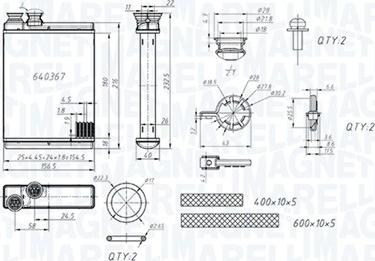 Magneti Marelli 350218486000 - Теплообмінник, опалення салону autozip.com.ua